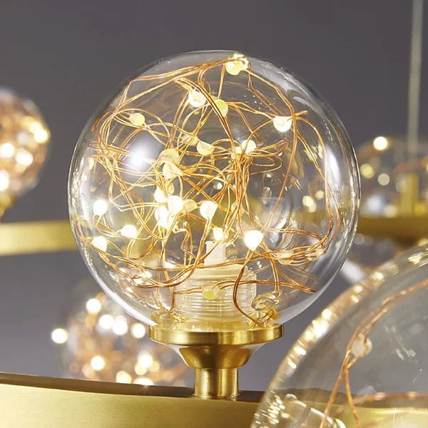 Modern Molecular Gold Glass Globe LED Chandelier - view 5