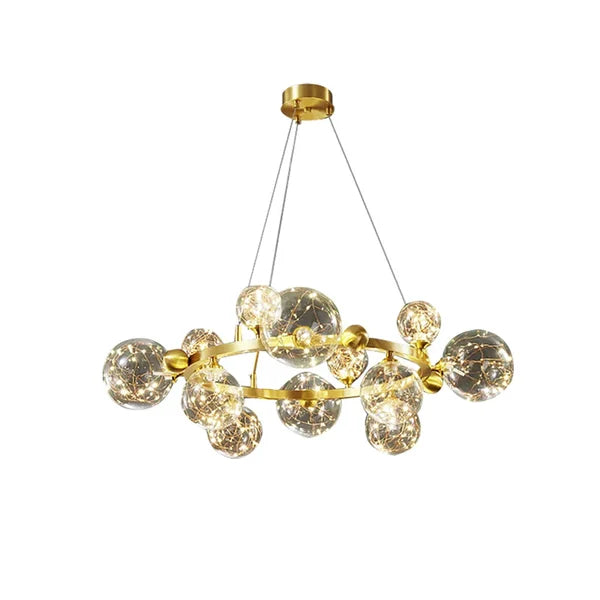 Modern Molecular Gold Glass Globe LED Chandelier - view 8
