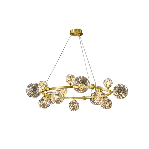 Modern Molecular Gold Glass Globe LED Chandelier - view 9