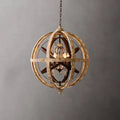Vintage Retro Globe Weathered Wood Chandelier - view 1