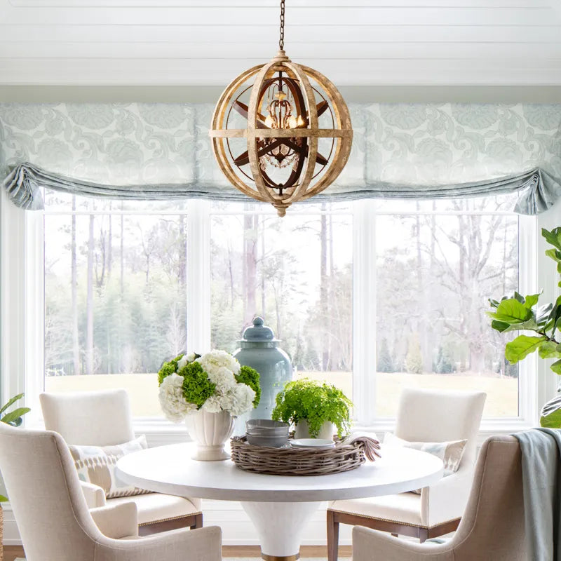 Vintage Retro Globe Weathered Wood Chandelier - view 3