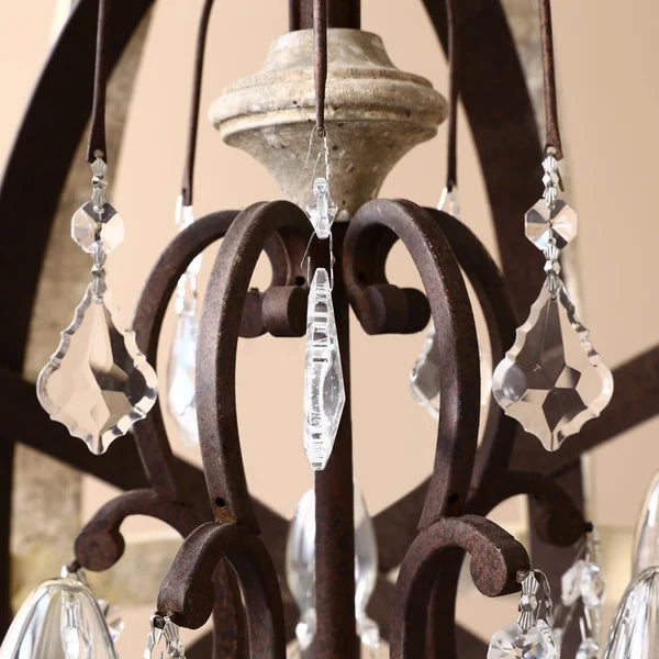 Vintage Retro Globe Weathered Wood Chandelier - view 5