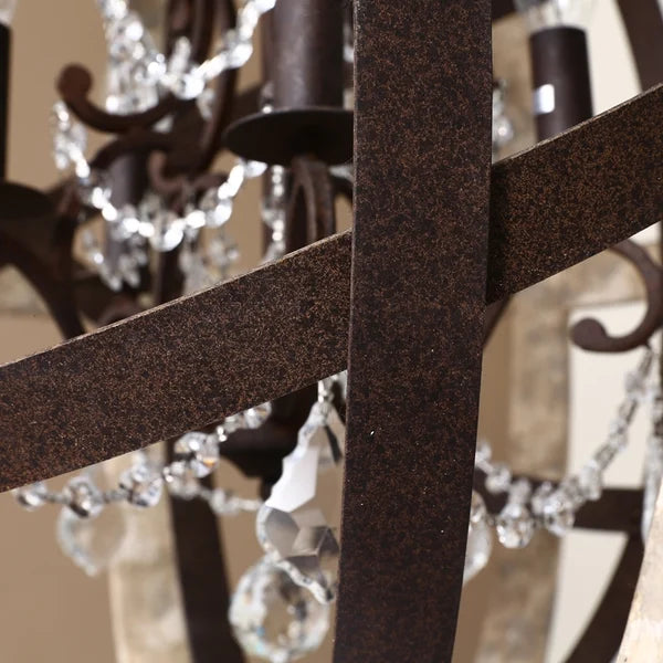 Vintage Retro Globe Weathered Wood Chandelier - view 7