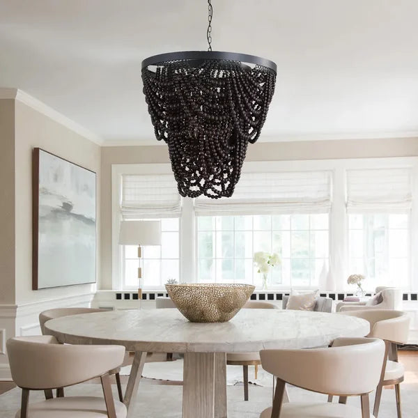 Bohemia Wooden Bead Chandelier for Boho Style Decor - view 2