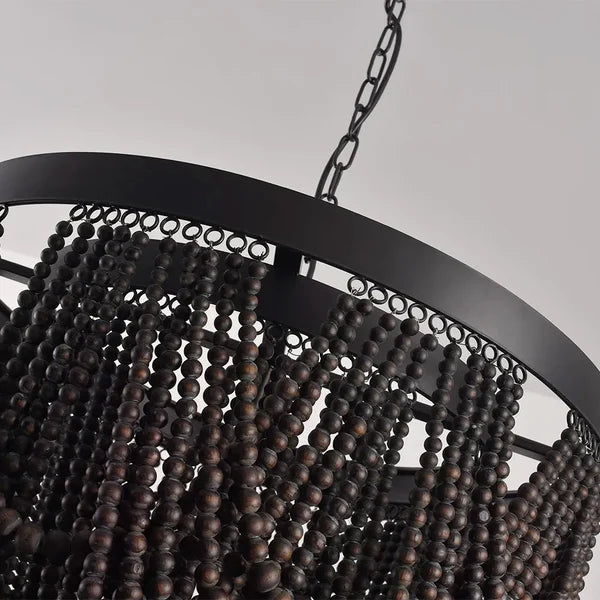 Bohemia Wooden Bead Chandelier for Boho Style Decor - view 3