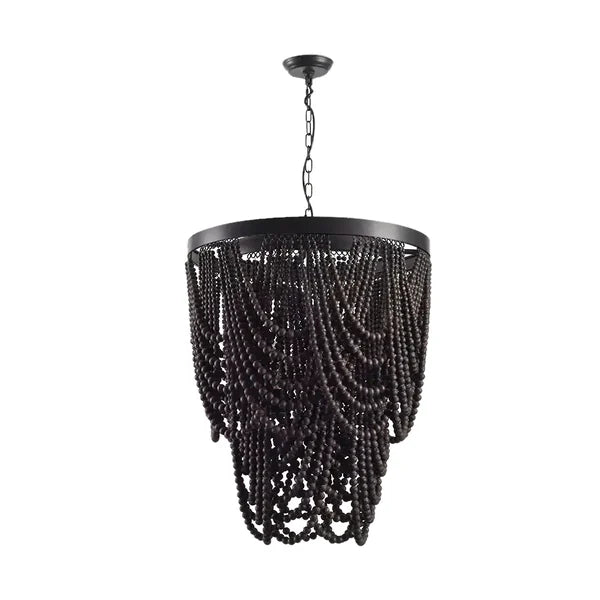 Bohemia Wooden Bead Chandelier for Boho Style Decor - view 6