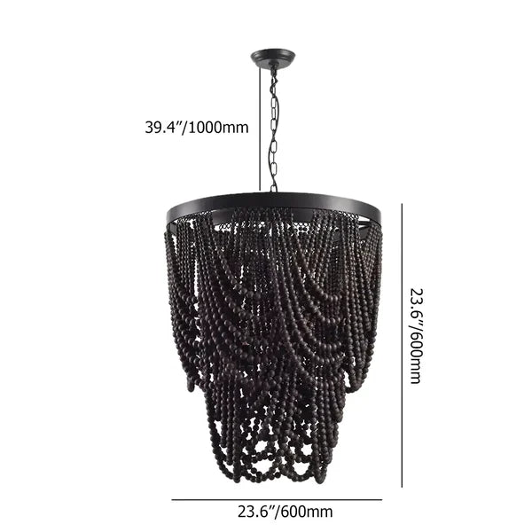Bohemia Wooden Bead Chandelier for Boho Style Decor - view 7