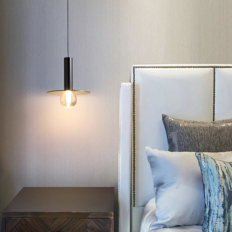 Modern Disk LED Mini Pendant Lamp - Hanging Lights for Bedroom - view 2