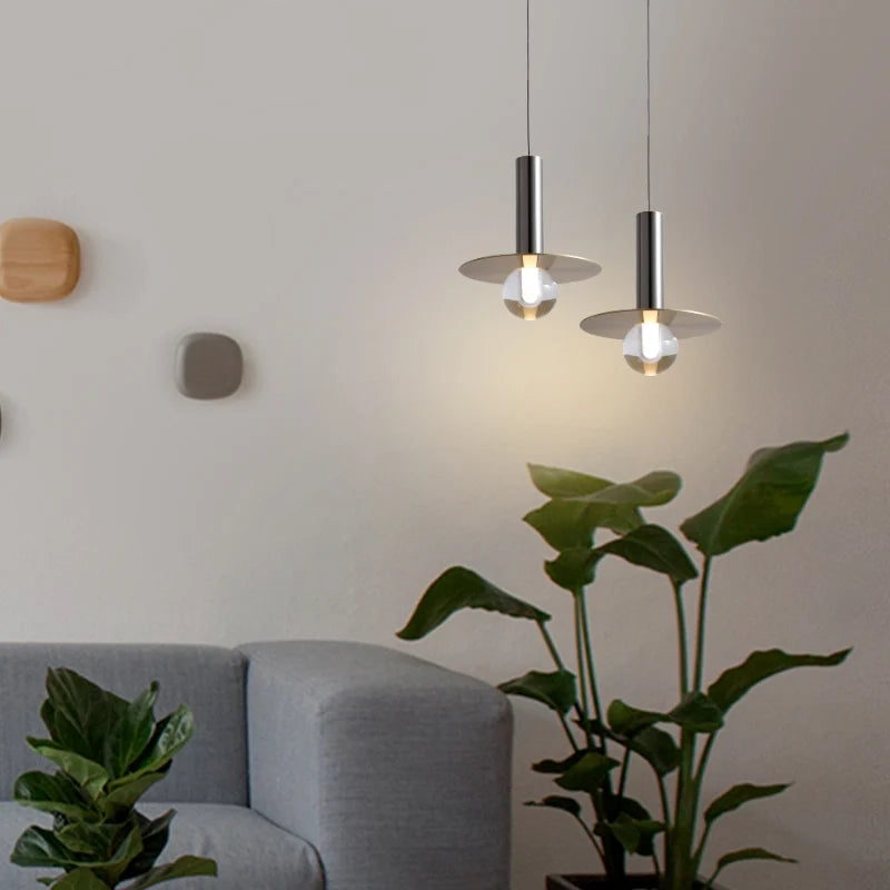 Modern Disk LED Mini Pendant Lamp - Hanging Lights for Bedroom - view 5