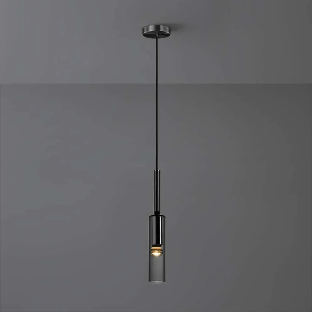 Exhaust Smoky Grey Pendant - Elegant Modern Hanging Lamp - view 1
