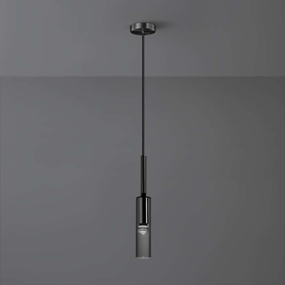 Exhaust Smoky Grey Pendant - Elegant Modern Hanging Lamp - view 2