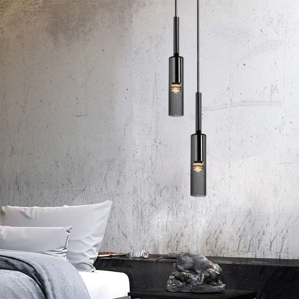 Exhaust Smoky Grey Pendant - Elegant Modern Hanging Lamp - view 4