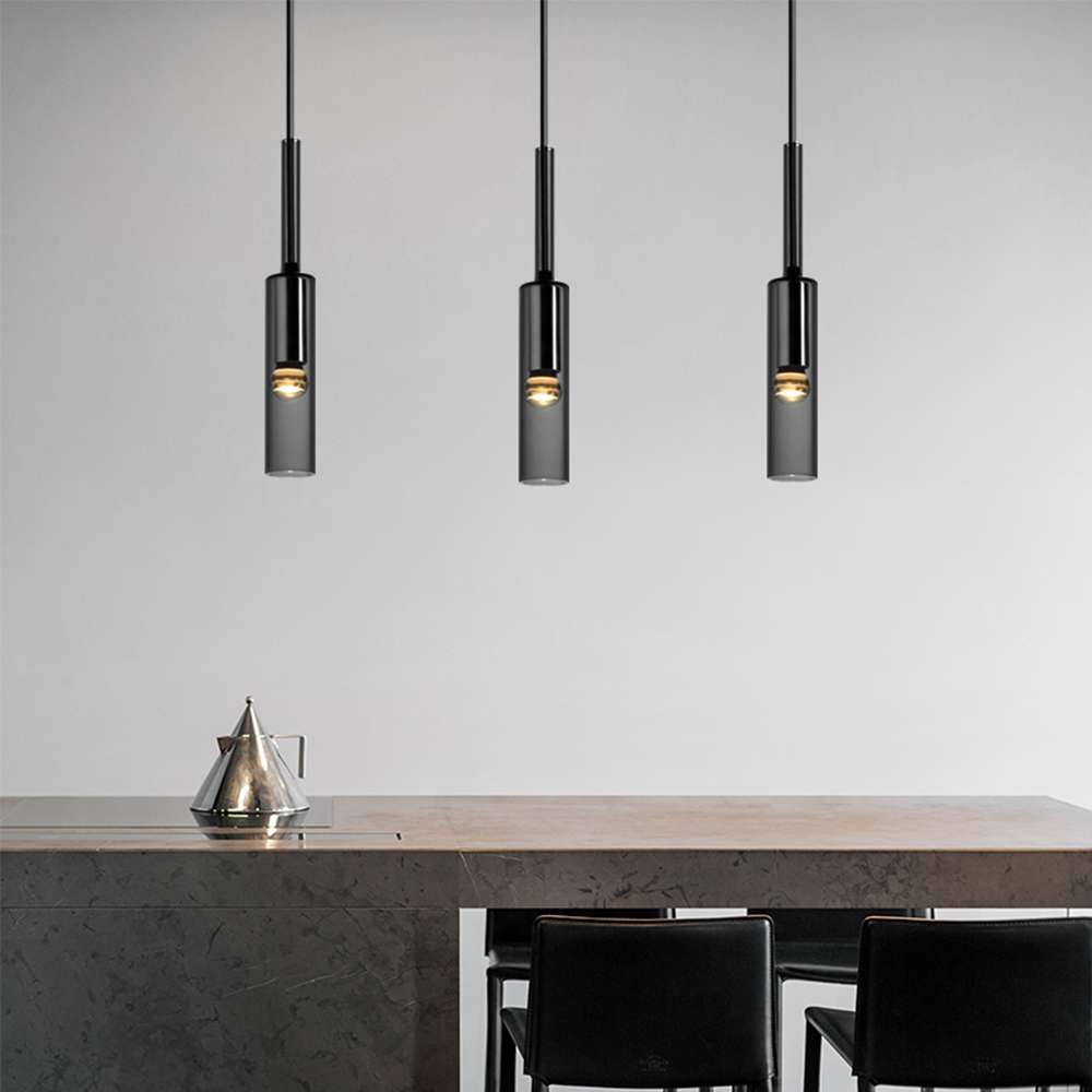 Exhaust Smoky Grey Pendant - Elegant Modern Hanging Lamp - view 5