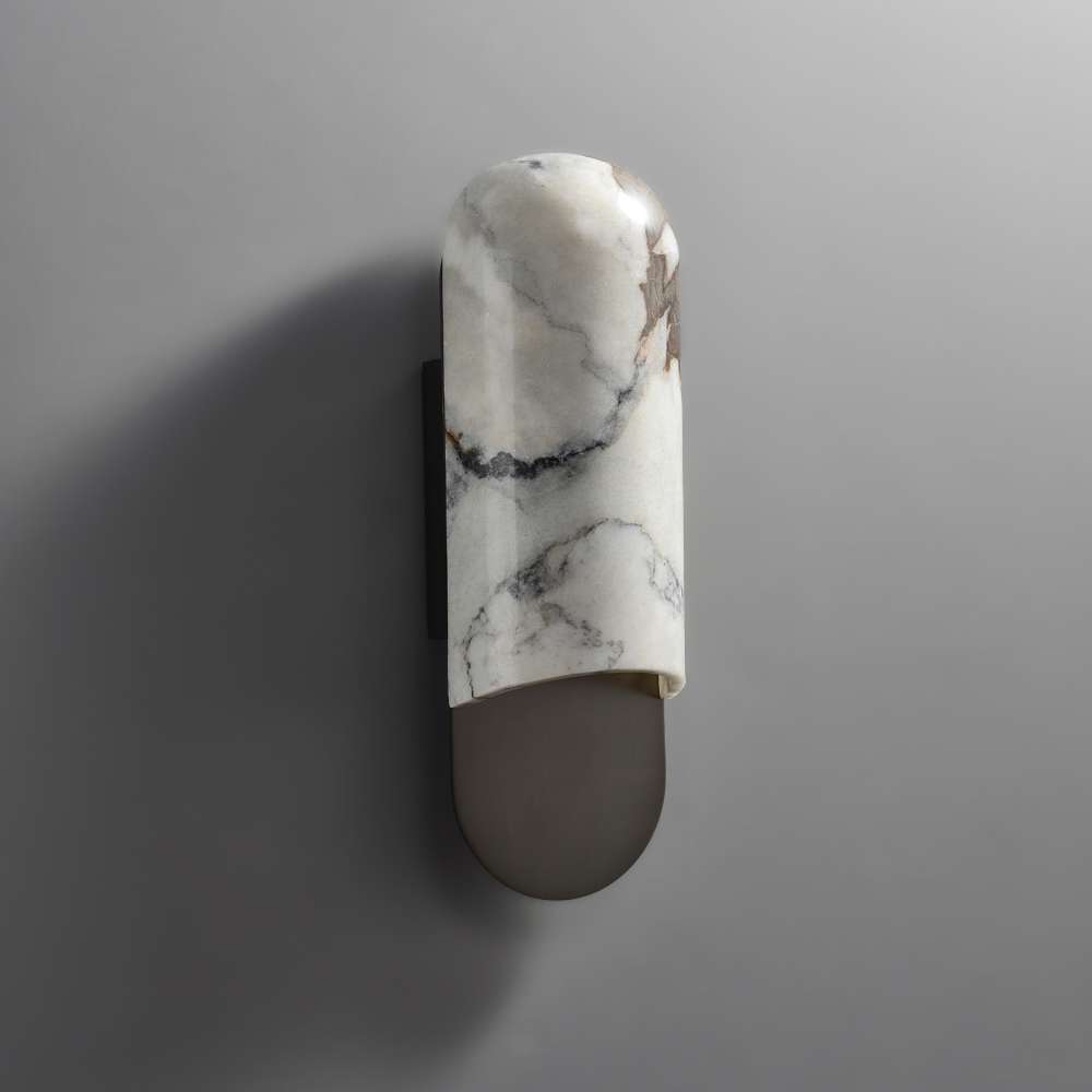 Off-White Sconce: Elegant Wall Light Fixtures with Alabaster Shade - view 2