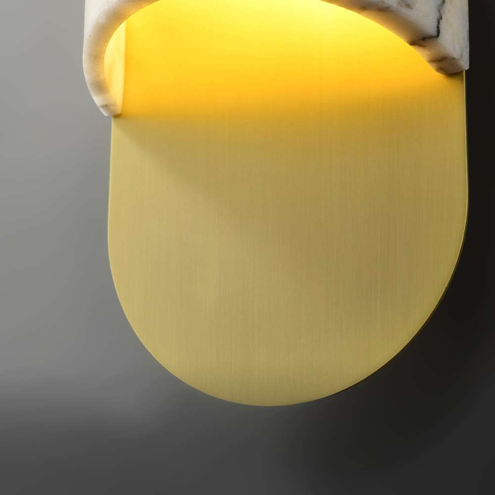 Off-White Sconce: Elegant Wall Light Fixtures with Alabaster Shade - view 7