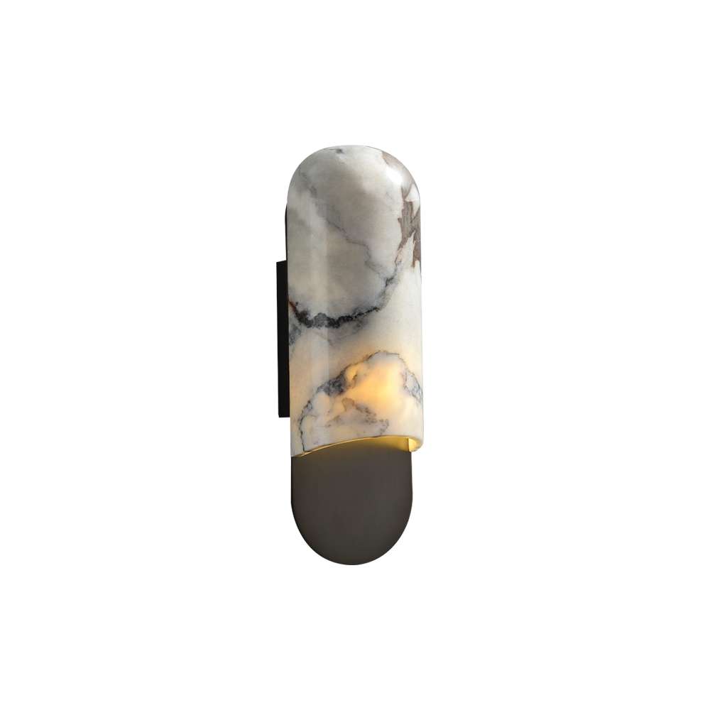 Off-White Sconce: Elegant Wall Light Fixtures with Alabaster Shade - view 8