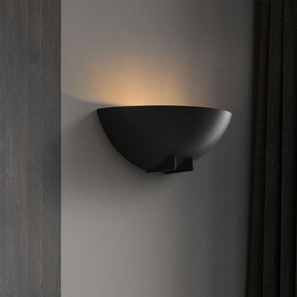 Modern Black Light Fixtures - Quarter Sphere Wall Sconce Lamp - view 5