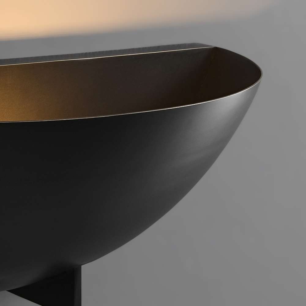 Modern Black Light Fixtures - Quarter Sphere Wall Sconce Lamp - view 6