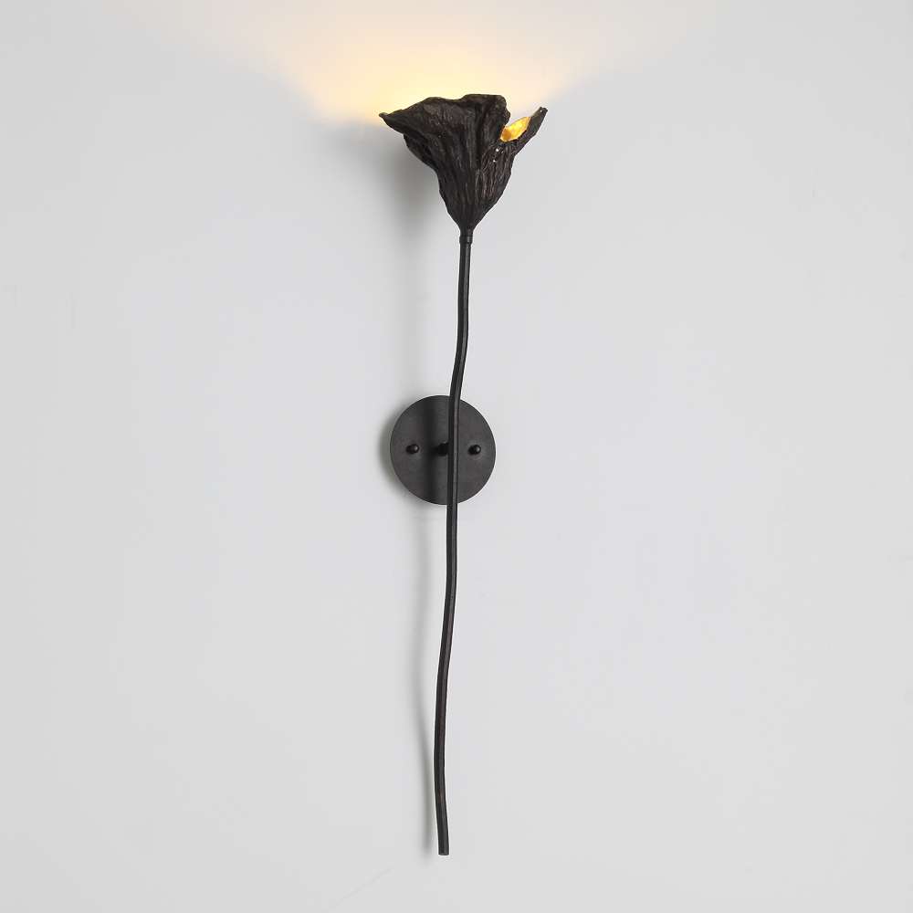 Elegant Withered Lotus Leaf Decorative Metal Wall Sconce Lamp - view 1
