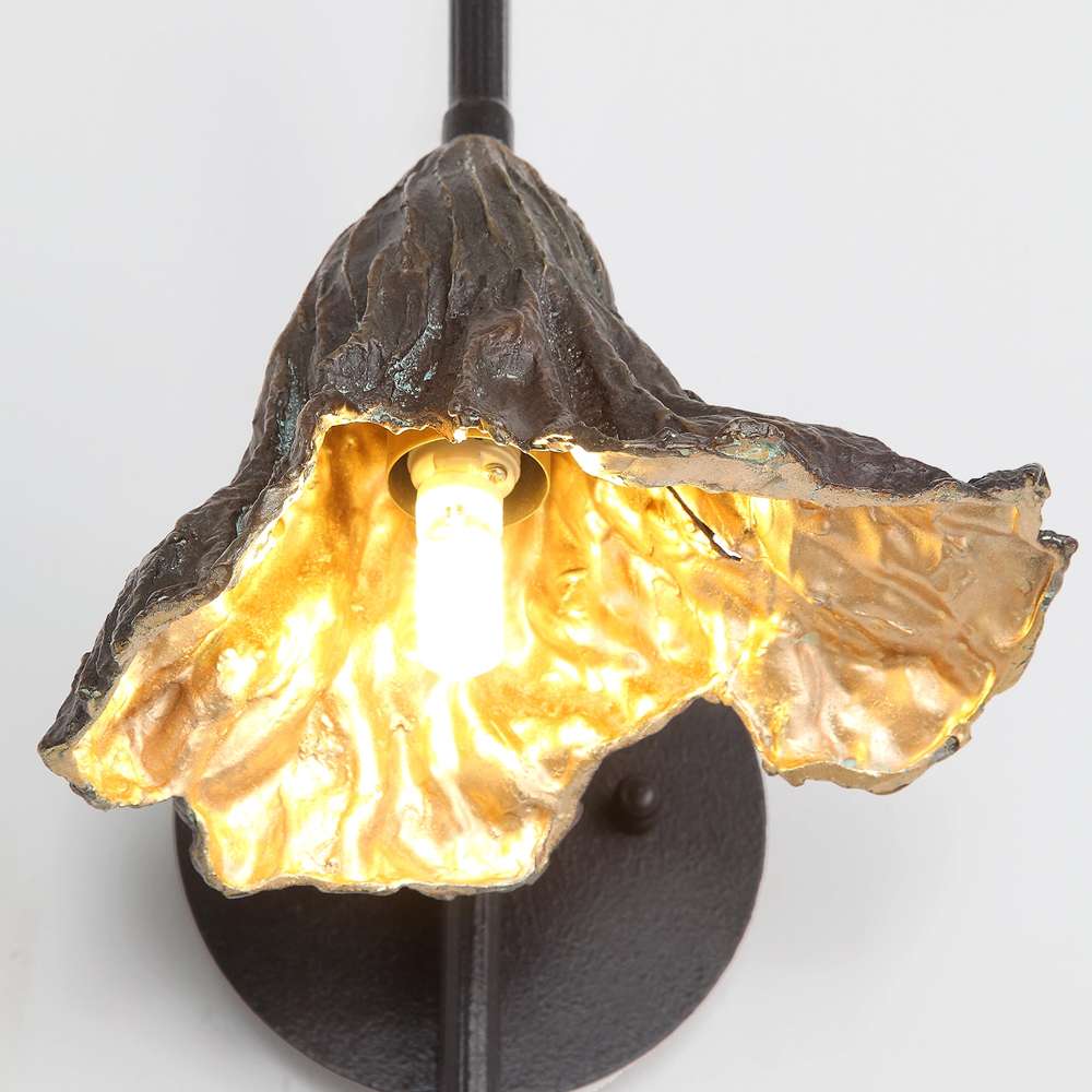 Elegant Withered Lotus Leaf Decorative Metal Wall Sconce Lamp - view 6