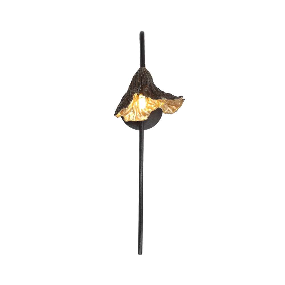 Elegant Withered Lotus Leaf Decorative Metal Wall Sconce Lamp - view 9