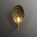 Elegant Hammered Brass Oval Wall Sconce for Bedroom - view 1