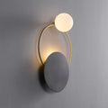 Contemporary Glass Lampshade Wall Lamp with Golden Ring - view 1