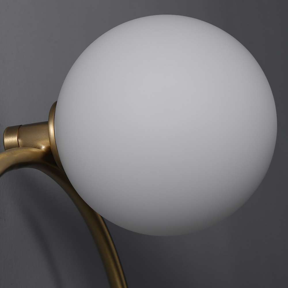 Contemporary Glass Lampshade Wall Lamp with Golden Ring - view 6