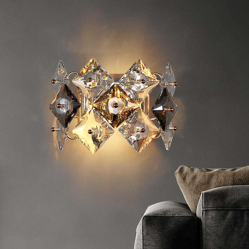 Vintage 1970's Glass & Brass Sconce Room Lamp - Retro Lighting Fixture - view 5
