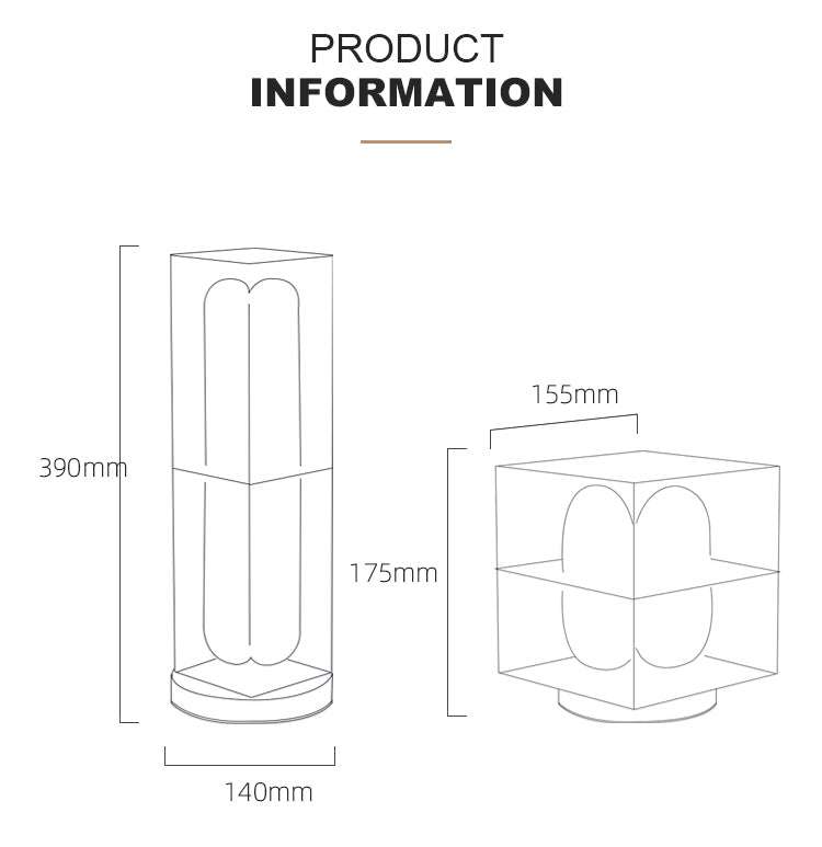 Glacon Crystal Lampshade Rectangular Table Lamps With Round Base - view 10