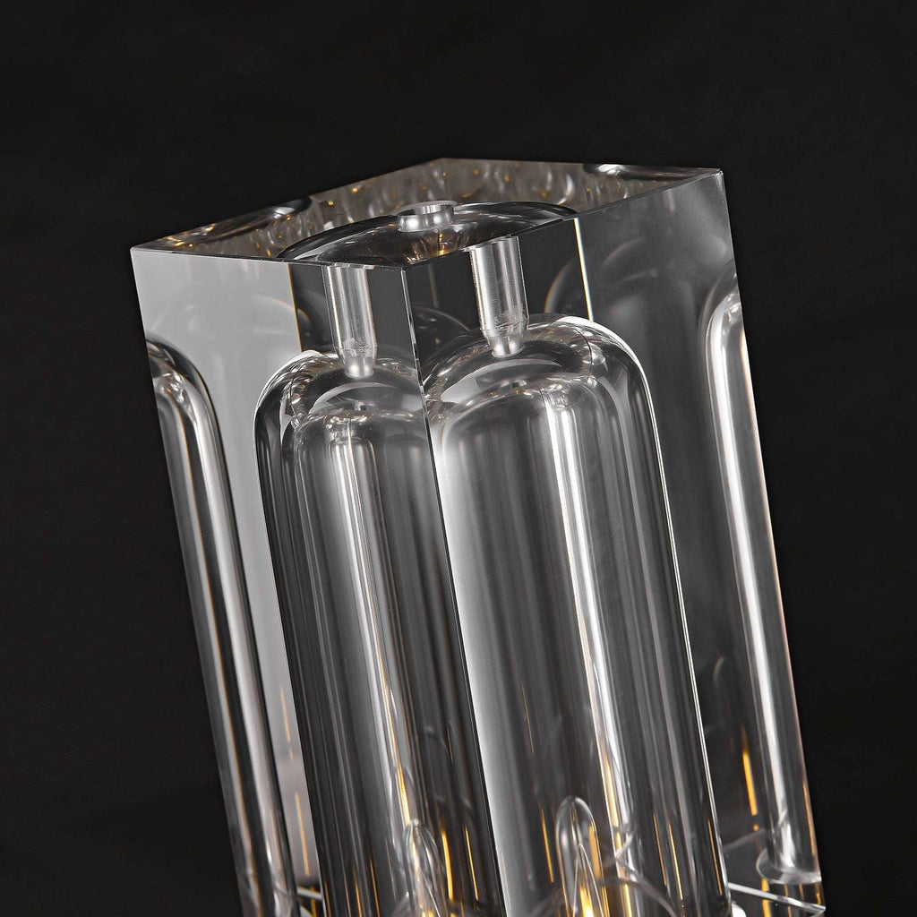 Glacon Crystal Lampshade Rectangular Table Lamps With Round Base - view 6