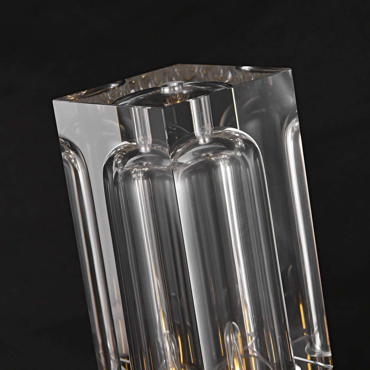 Glacon Crystal Lampshade Rectangular Table Lamps With Round Base - view 6