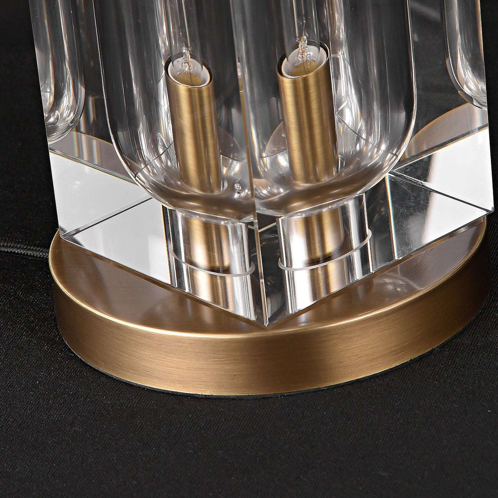 Glacon Crystal Lampshade Rectangular Table Lamps With Round Base - view 8