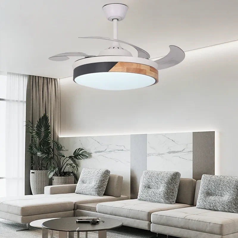 Contemporary Nordic LED Dimmable Ceiling Fan with Lights - view 1
