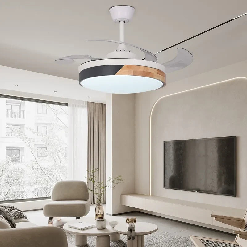 Contemporary Nordic LED Dimmable Ceiling Fan with Lights - view 2