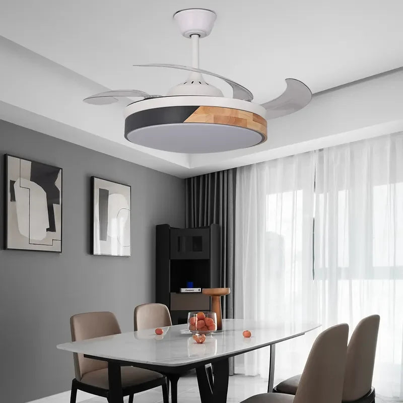 Contemporary Nordic LED Dimmable Ceiling Fan with Lights - view 3