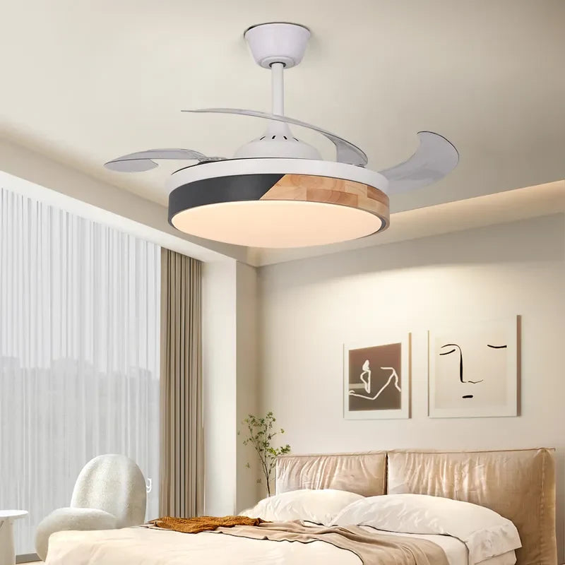 Contemporary Nordic LED Dimmable Ceiling Fan with Lights - view 5