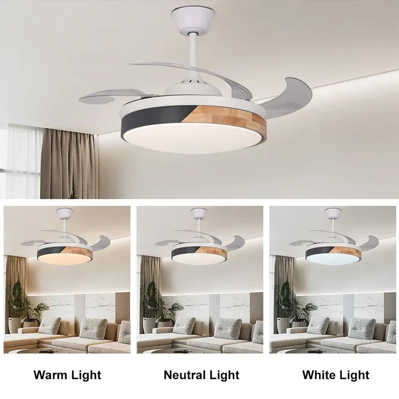 Contemporary Nordic LED Dimmable Ceiling Fan with Lights - view 6