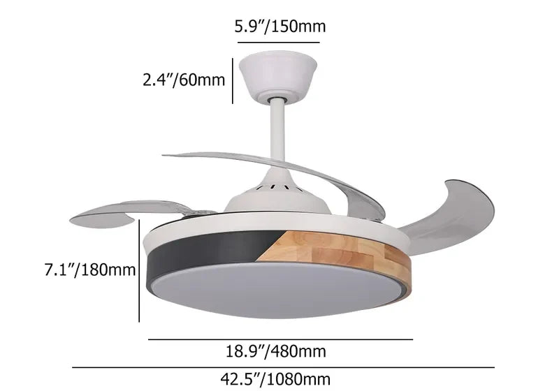 Contemporary Nordic LED Dimmable Ceiling Fan with Lights - view 9