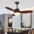 Modern Solid Wood Blades Ceiling Fan with Light and Remote - view 1