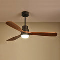 Modern LED Remote Control & Walnut Ceiling Lights Fan Fixture - view 1