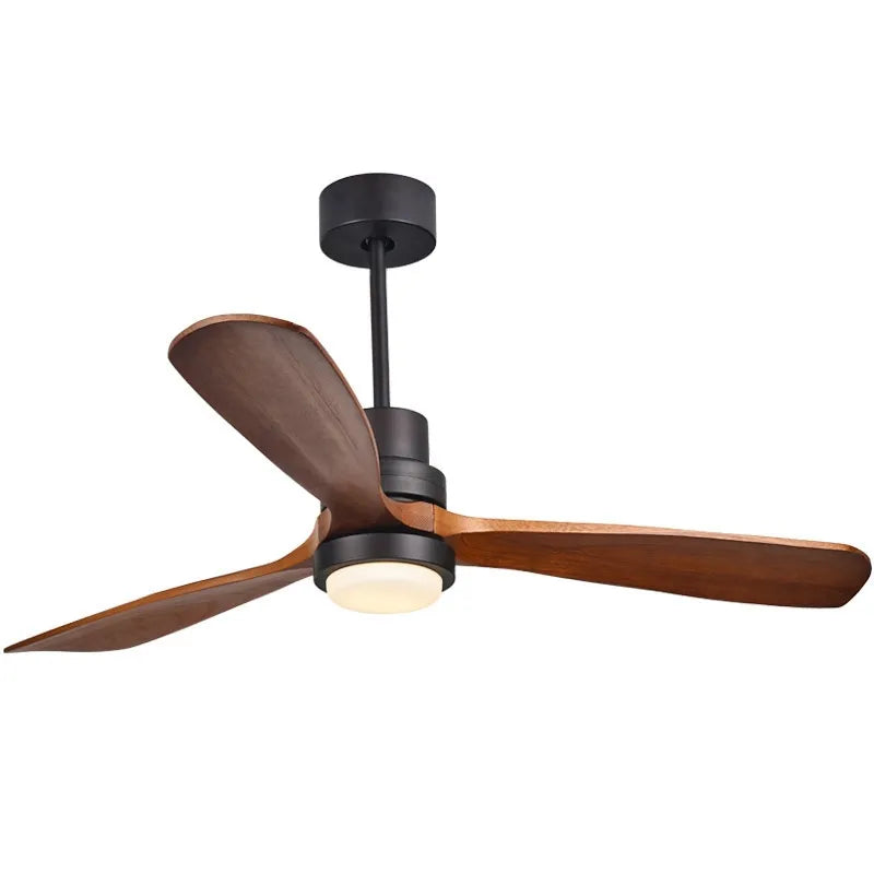 Modern LED Remote Control & Walnut Ceiling Lights Fan Fixture - view 10
