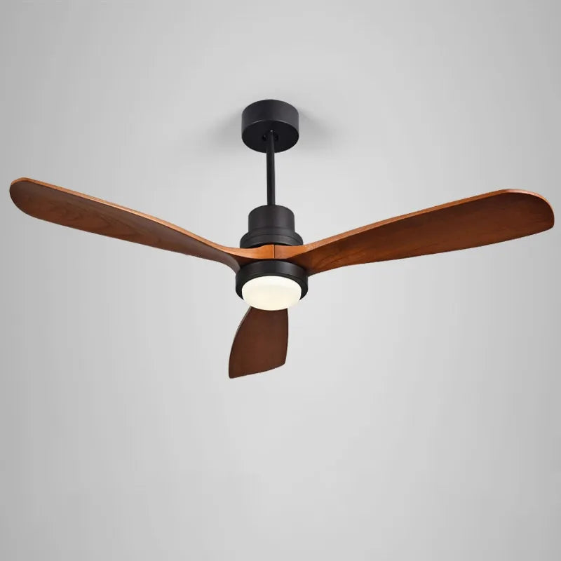 Modern LED Remote Control & Walnut Ceiling Lights Fan Fixture - view 12