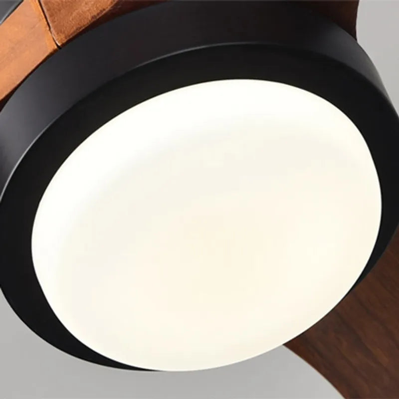 Modern LED Remote Control & Walnut Ceiling Lights Fan Fixture - view 8