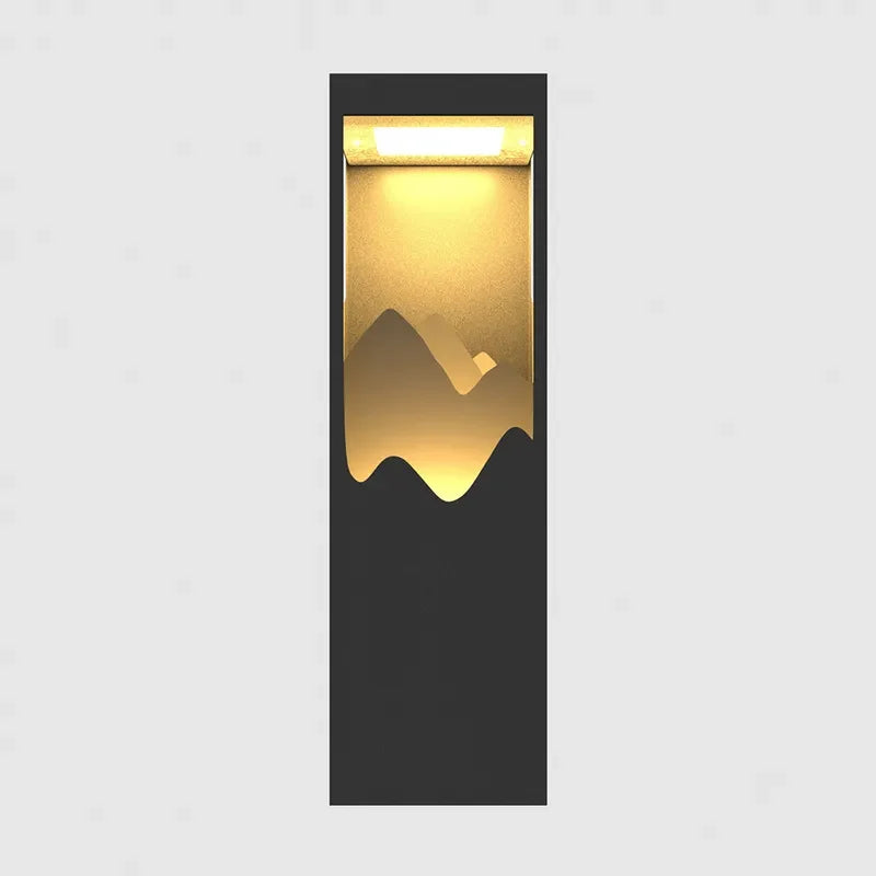 Modern Layered Cuboid LED Outdoor Sconce Light Fixture - view 8