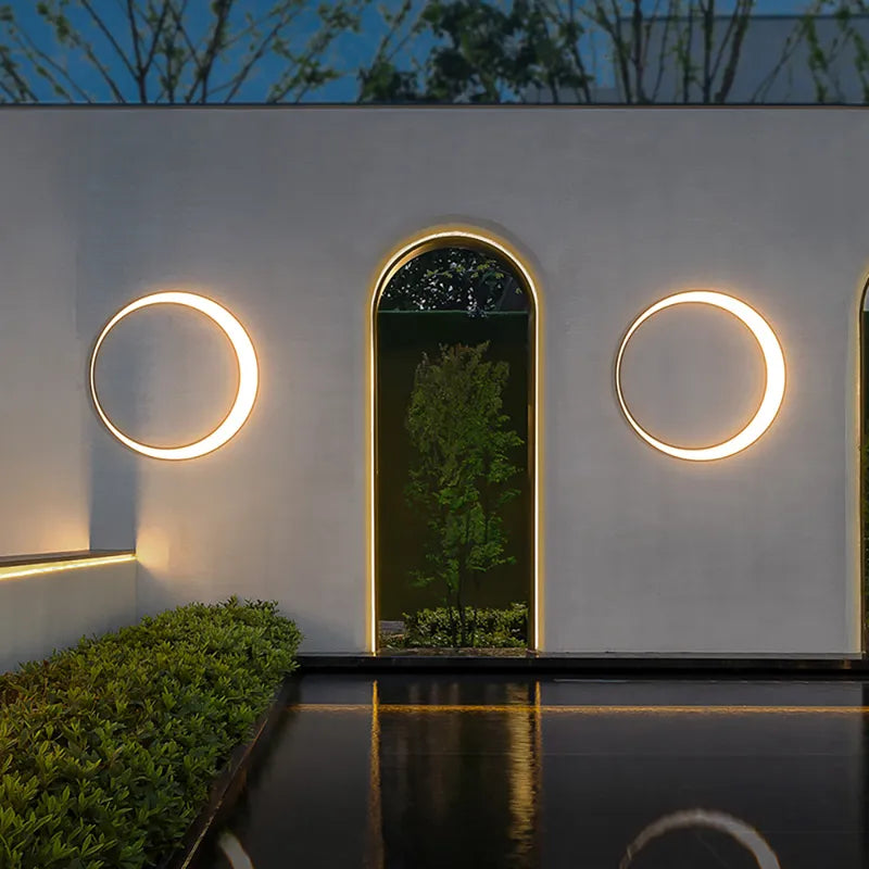 Modern Round Gray Waterproof Wall Lights For Home Decorative - view 3