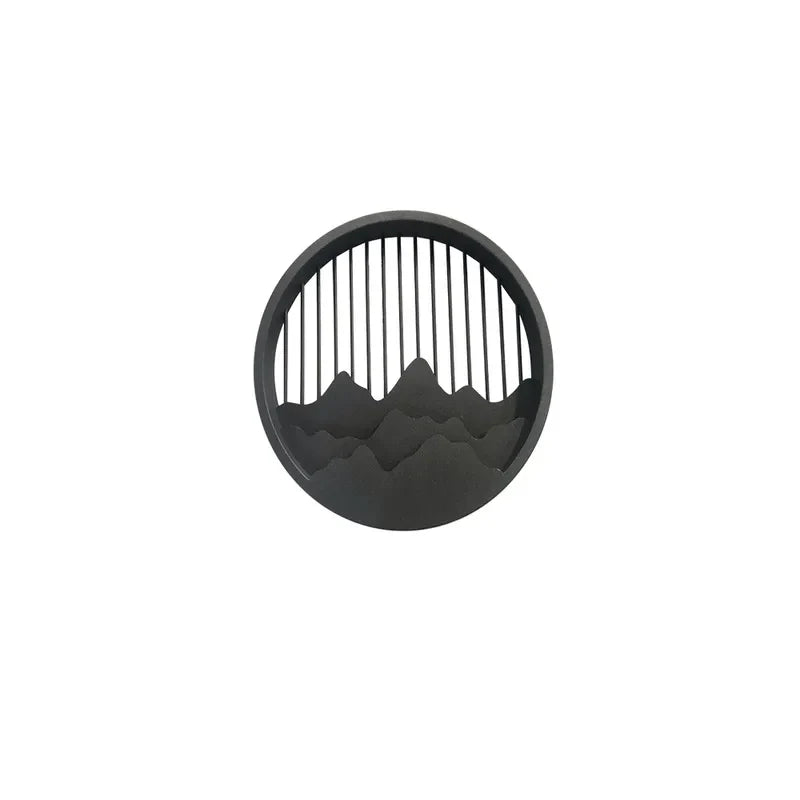 LED Circle Layered Mountain Pattern Wall Sconce - view 5
