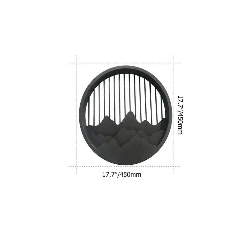 LED Circle Layered Mountain Pattern Wall Sconce - view 6