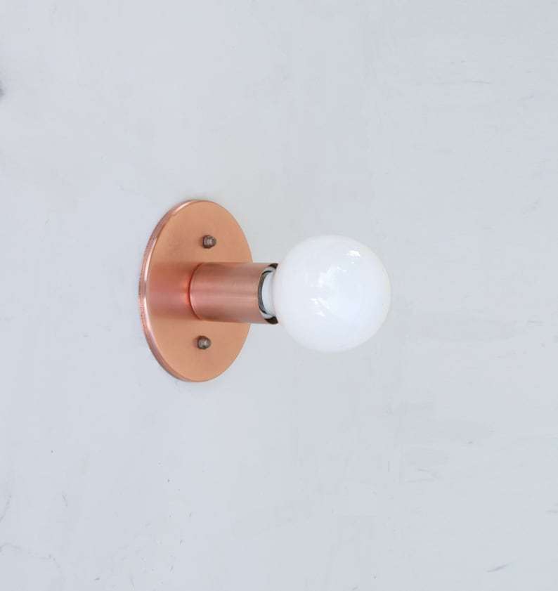 Modern Minimal Cylindrical Base Brass Wall Sconce Light Fixture - view 4