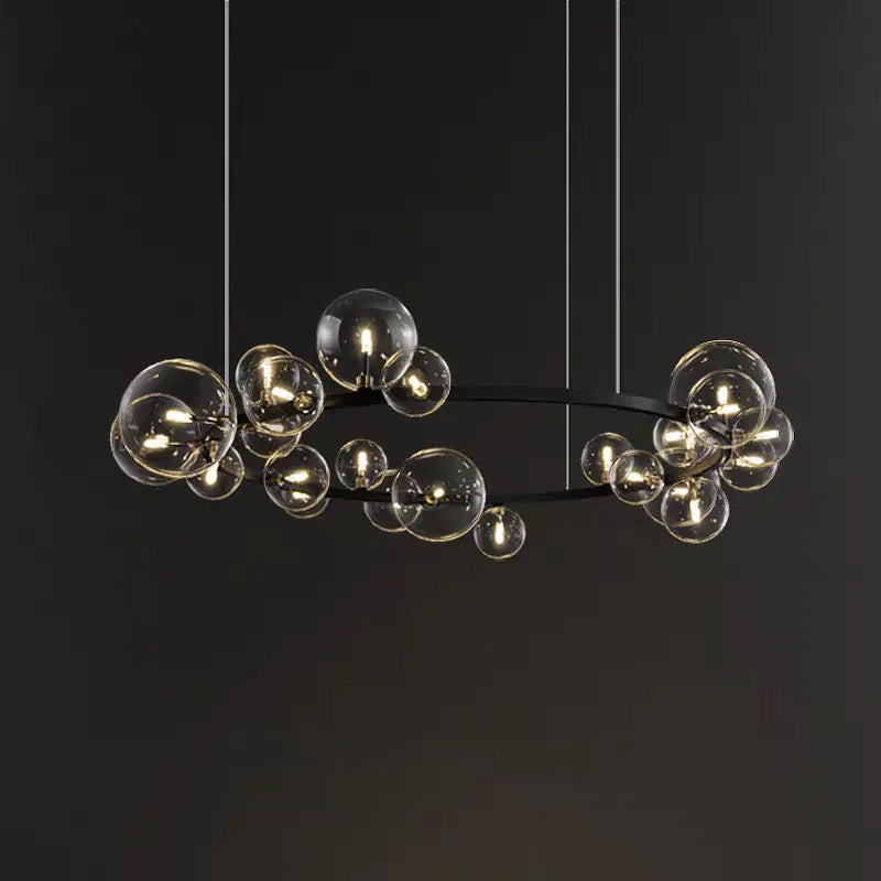 Bubi Contemporary Black Glass Bubble Chandelier - view 1